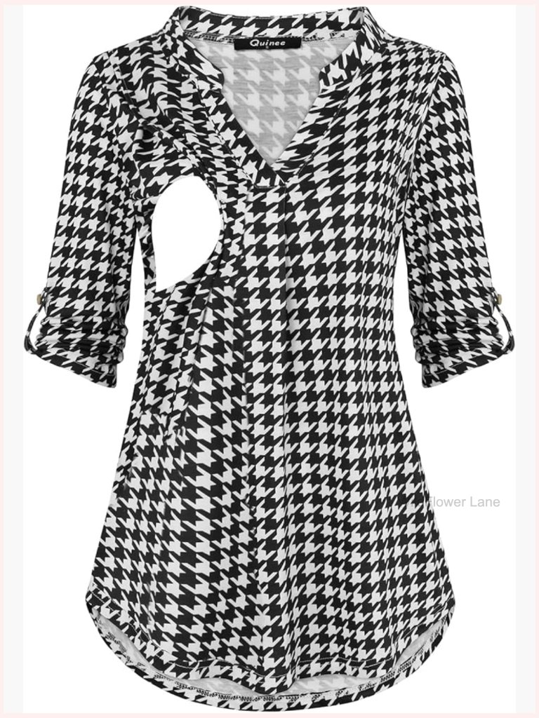Nursing Tops For Breastfeeding Maternity 3/4 Rolled Sleeve T-Shirts